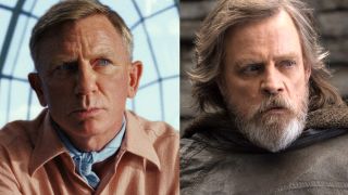 Benoit Blanc in Glass Onion: A Knives Out Story and Luke Skywalker in Star Wars : The Last Jedi