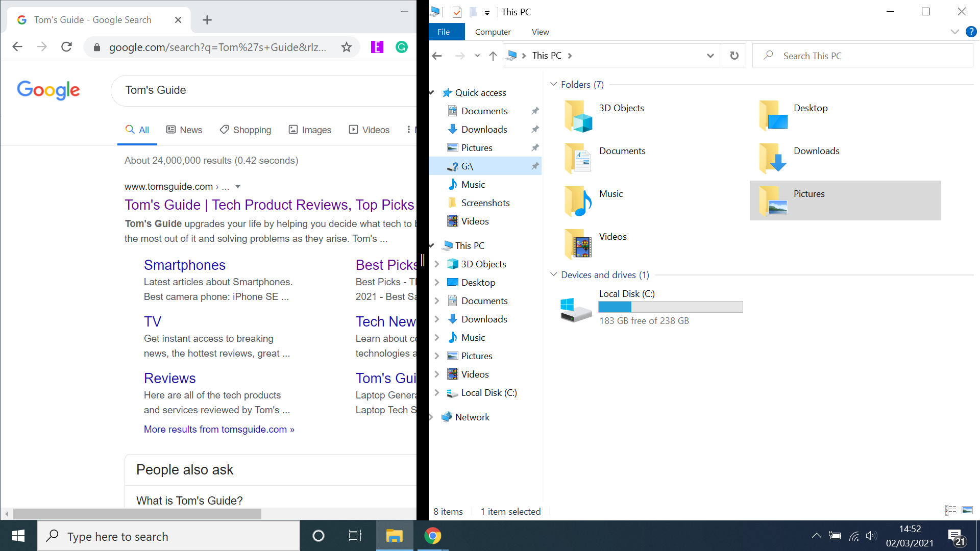 how to split the screen on Windows 10 - tweak to your liking