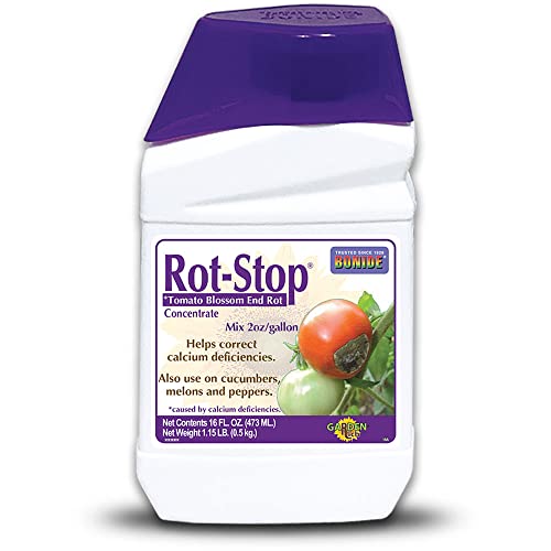 Bonide Rot-Stop Tomato Blossom End Rot, 16 Oz Concentrated Liquid Garden Fertilizer for Calcium Deficiency Indoors &amp;amp; Outdoors
