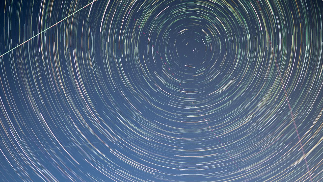 Star trails in the sky