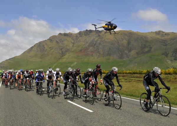Team Pure Black Racing lead the peloton