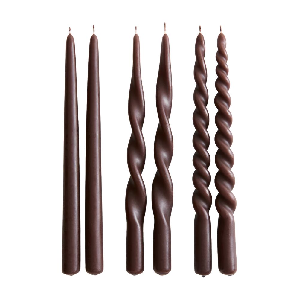 Brown 6-Pack Taper Candles