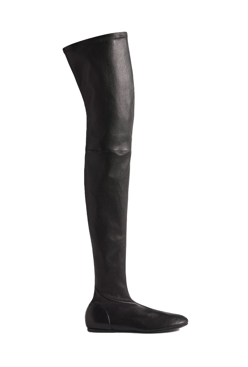 Leather Over-The-Knee Boot - Black