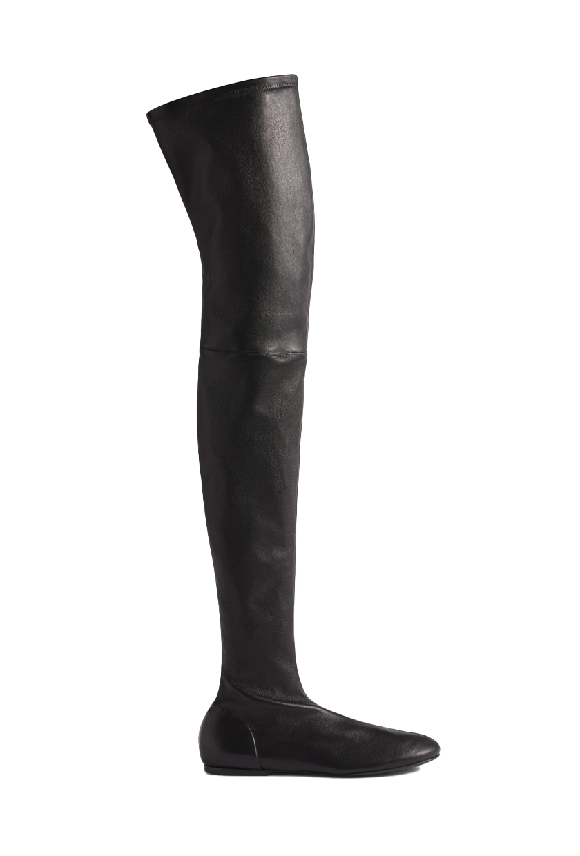Leather Over-The-Knee Boot - Black