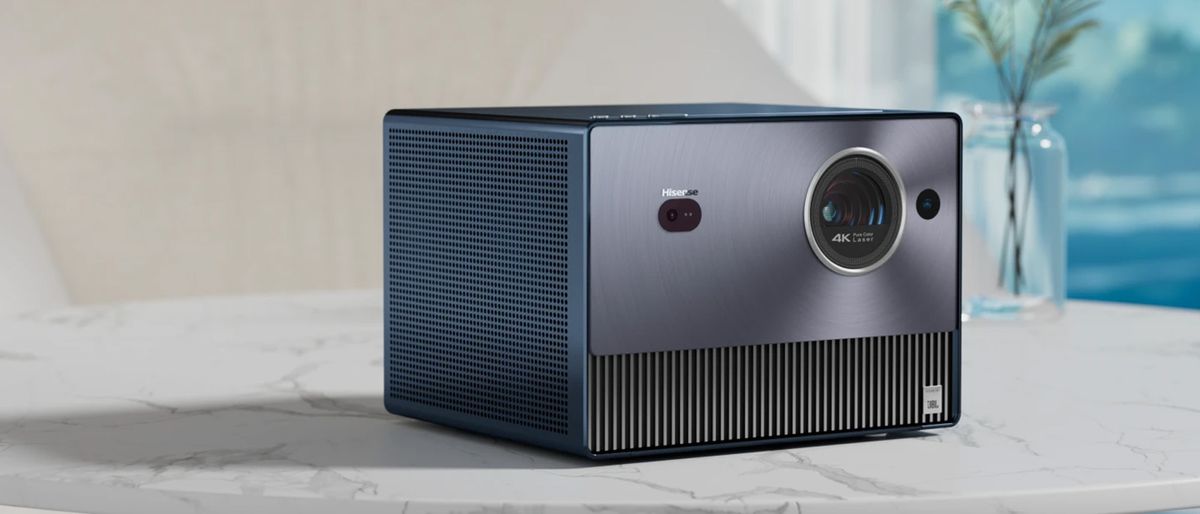 Hisense C1 Laser Mini Projector in living room