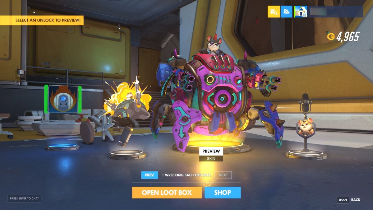 Overwatch's Wrecking Ball, AKA Hammond, is live and Twitch Prime