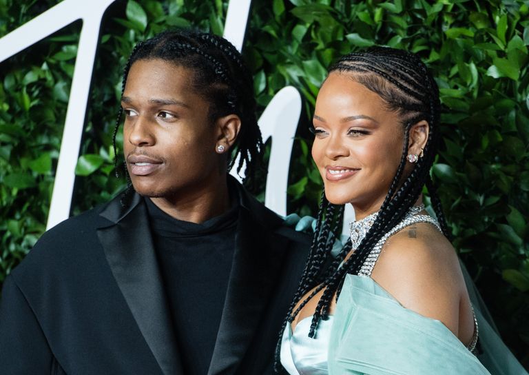 Rihanna and ASAP Rocky arrive at The Fashion Awards 2019 held at Royal Albert Hall on December 02, 2019 in London, England