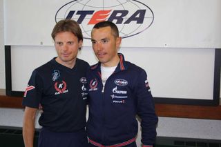 Katusha teammates Danilo Di Luca and Joaquim Rodriguez.