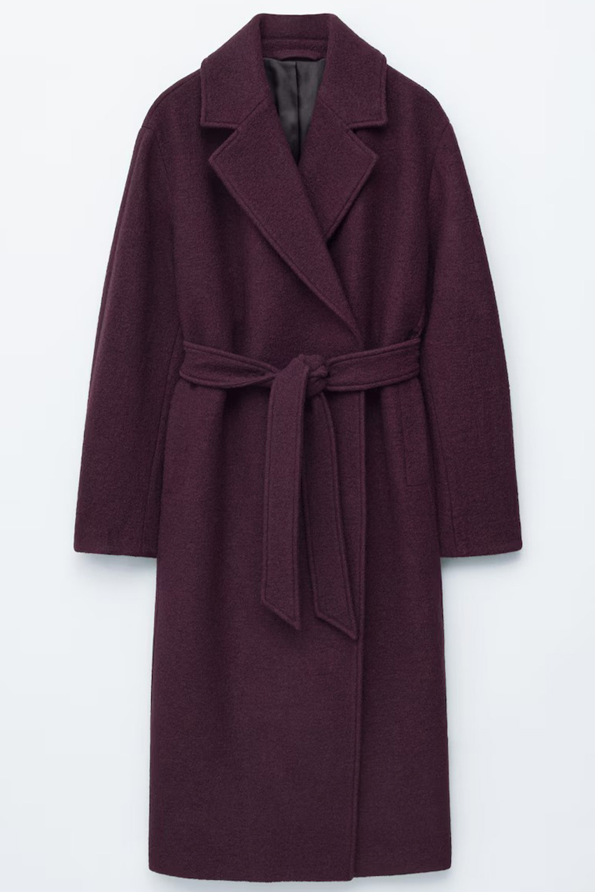 Voluminous Belted Wool Coat