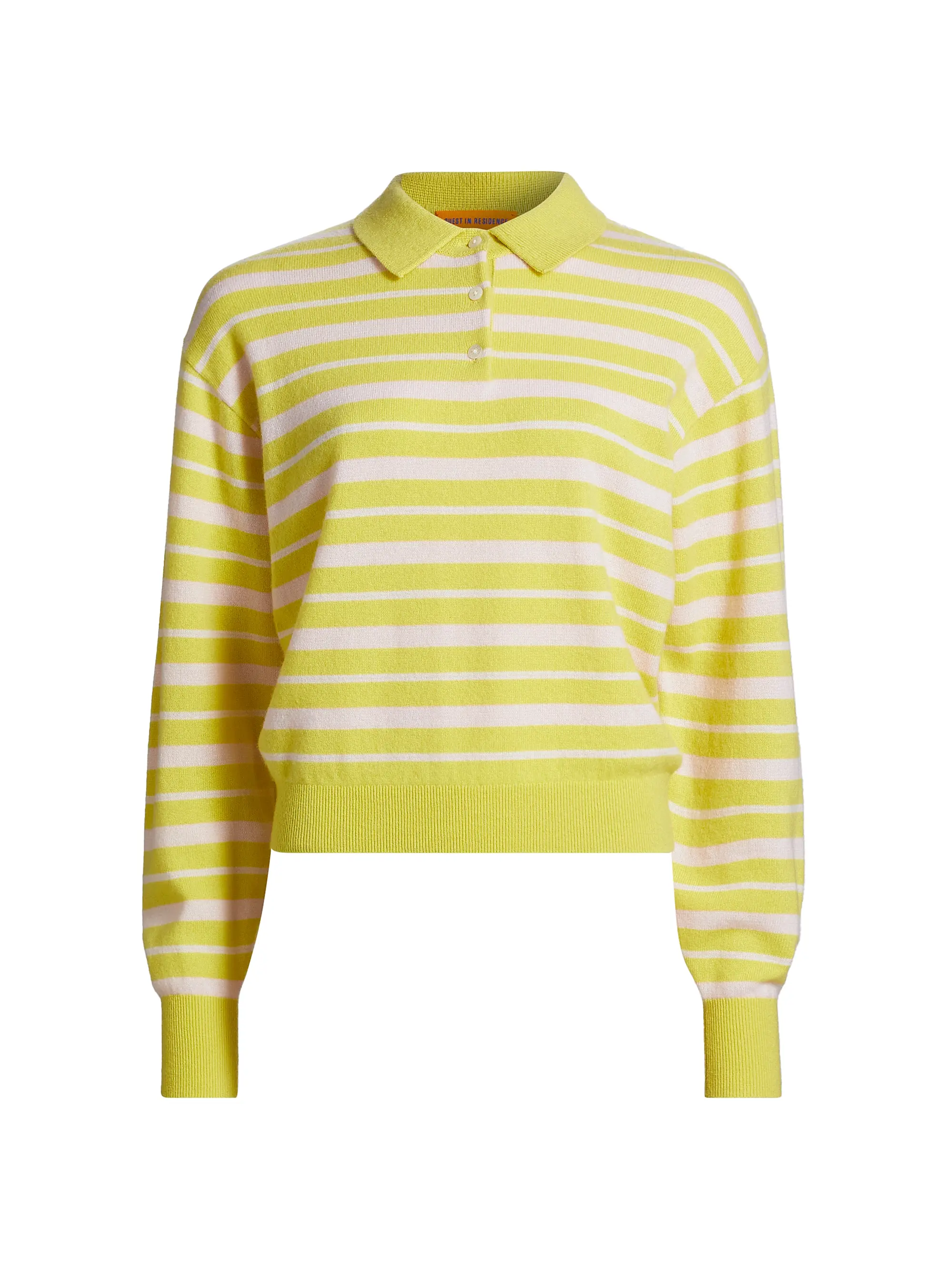 Collegiate Stripe Cashmere Polo Sweater