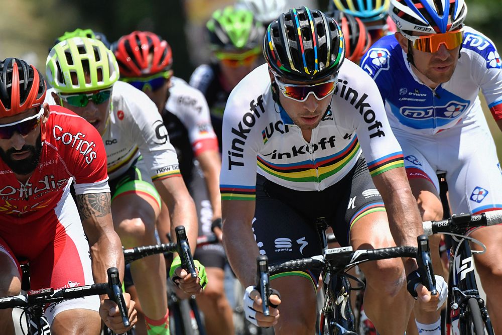 Peter Sagan (Tinkoff) went in the early move but was caught