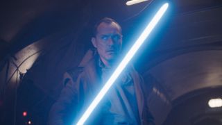 Jod Na Nawood (Jude Law) wields a lightsaber on Star Wars: Skeleton Crew