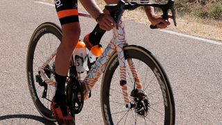Close up of the new Orbea aero bike spotted at la Vuelta