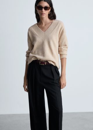 Oversized V-Neck Sweater - Women | Mango United Kingdom