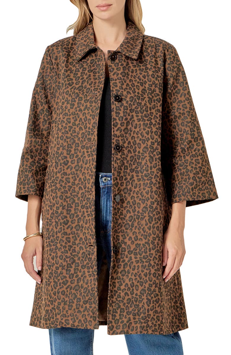 Animal Print Trench Coat