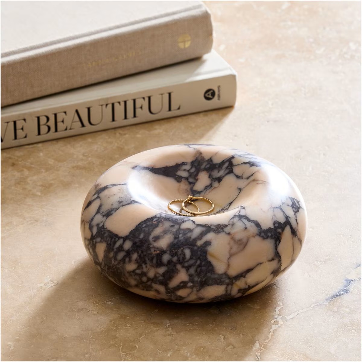 West Elm, Marble Donut Trinket Tray