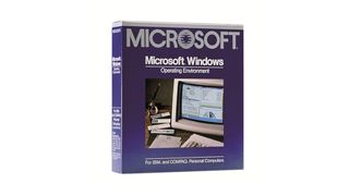 Photo of Microsoft Windows Operating Environment (Windows 1.0) retail packaging