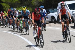 XORRET DE CAT COSTA BLANCA INTERIOR SPAIN SEPTEMBER 02 LR Jonathan Castroviejo of Spain and Team INEOS Grenadiers and Rubn Fernndez of Spain and Team Cofidis compete in the breakaway during the 78th Tour of Spain 2023 Stage 8 a 165km stage from Dnia to Xorret de Cat Costa Blanca Interior 905m UCIWT on September 02 2023 in Xorret de Cat Costa Blanca Interior Spain Photo by Tim de WaeleGetty Images
