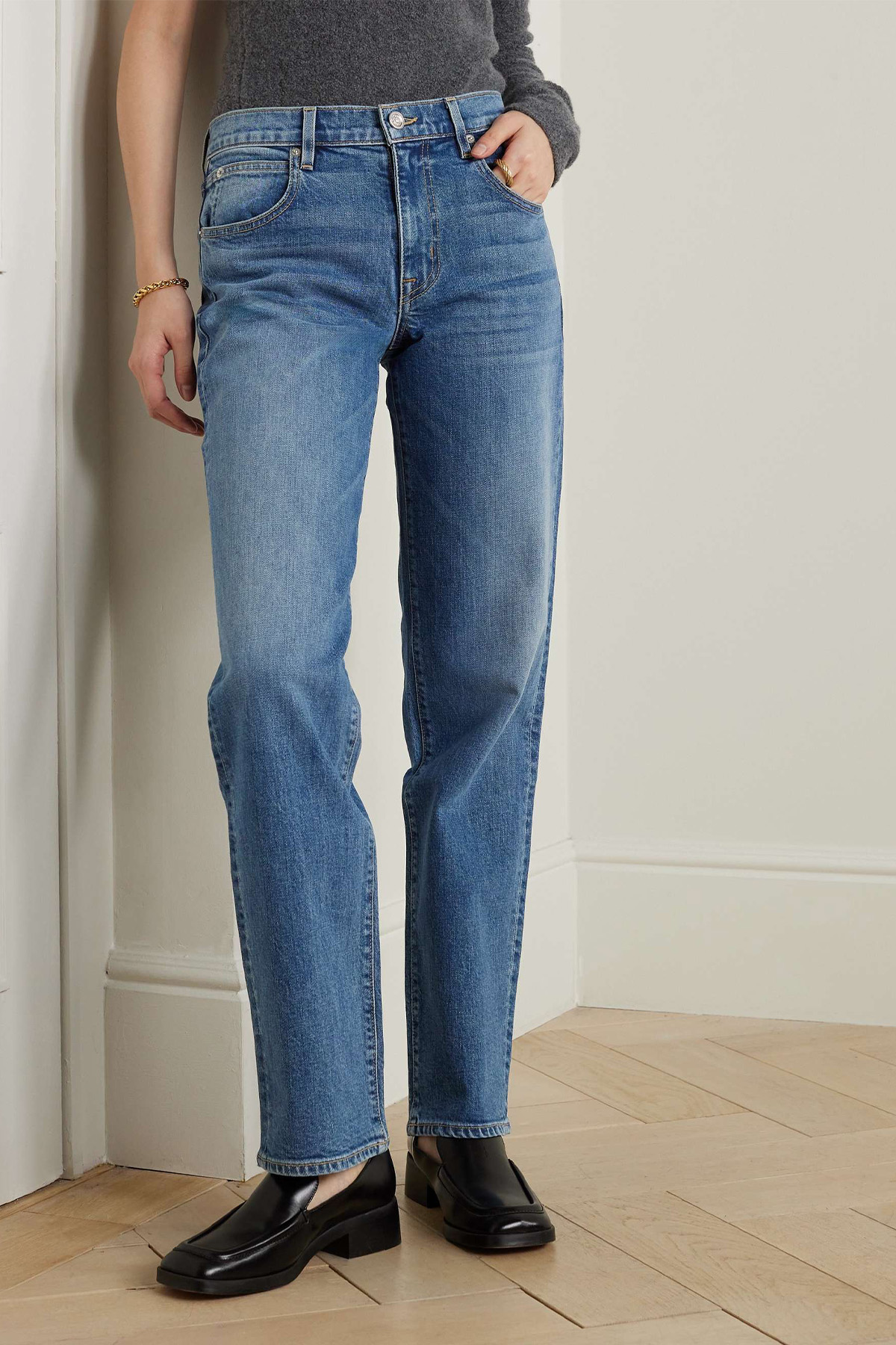 SLVRLAKE + NET SUSTAIN Remy organic low-rise straight-leg jeans