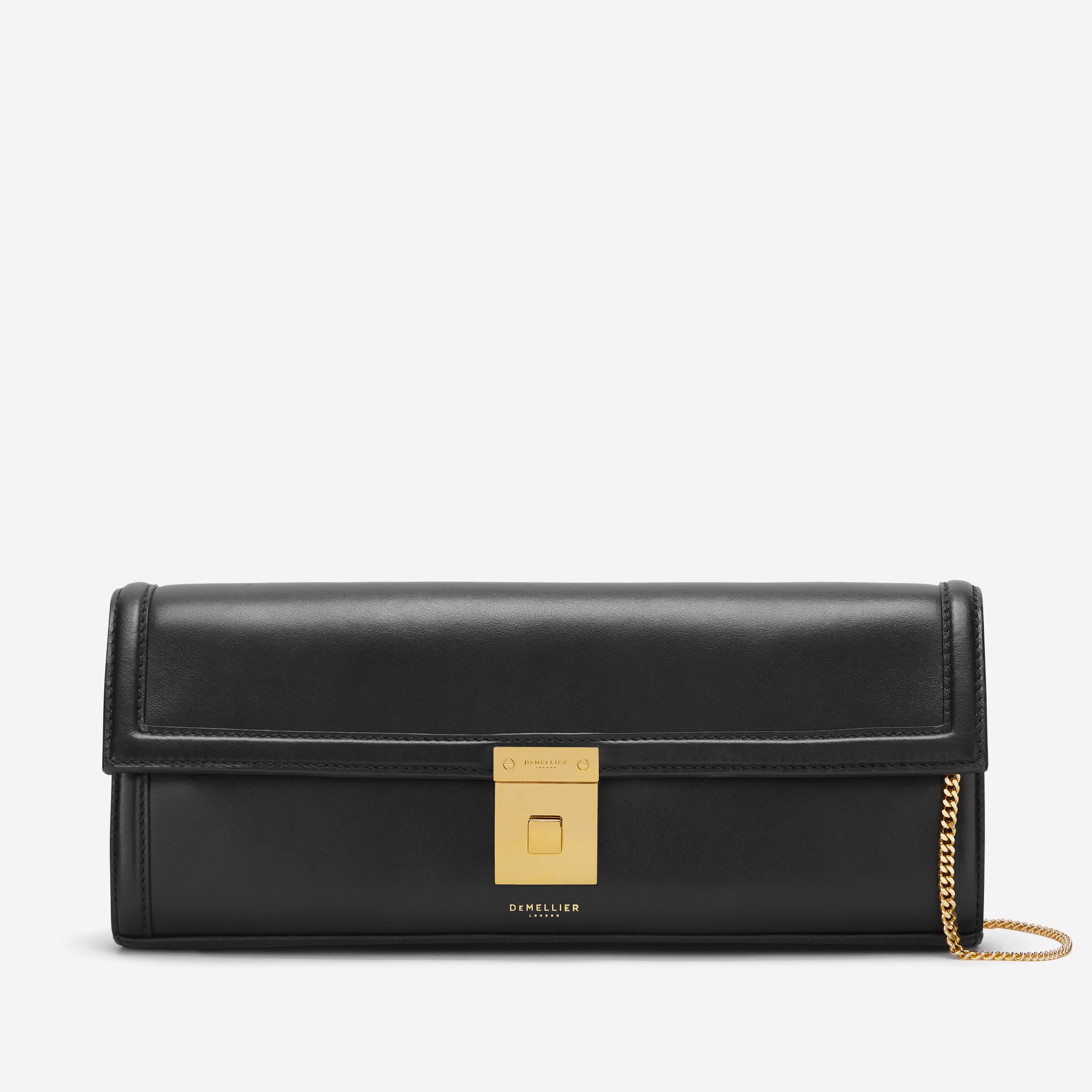 The Paris Clutch | Black Smooth | Demellier