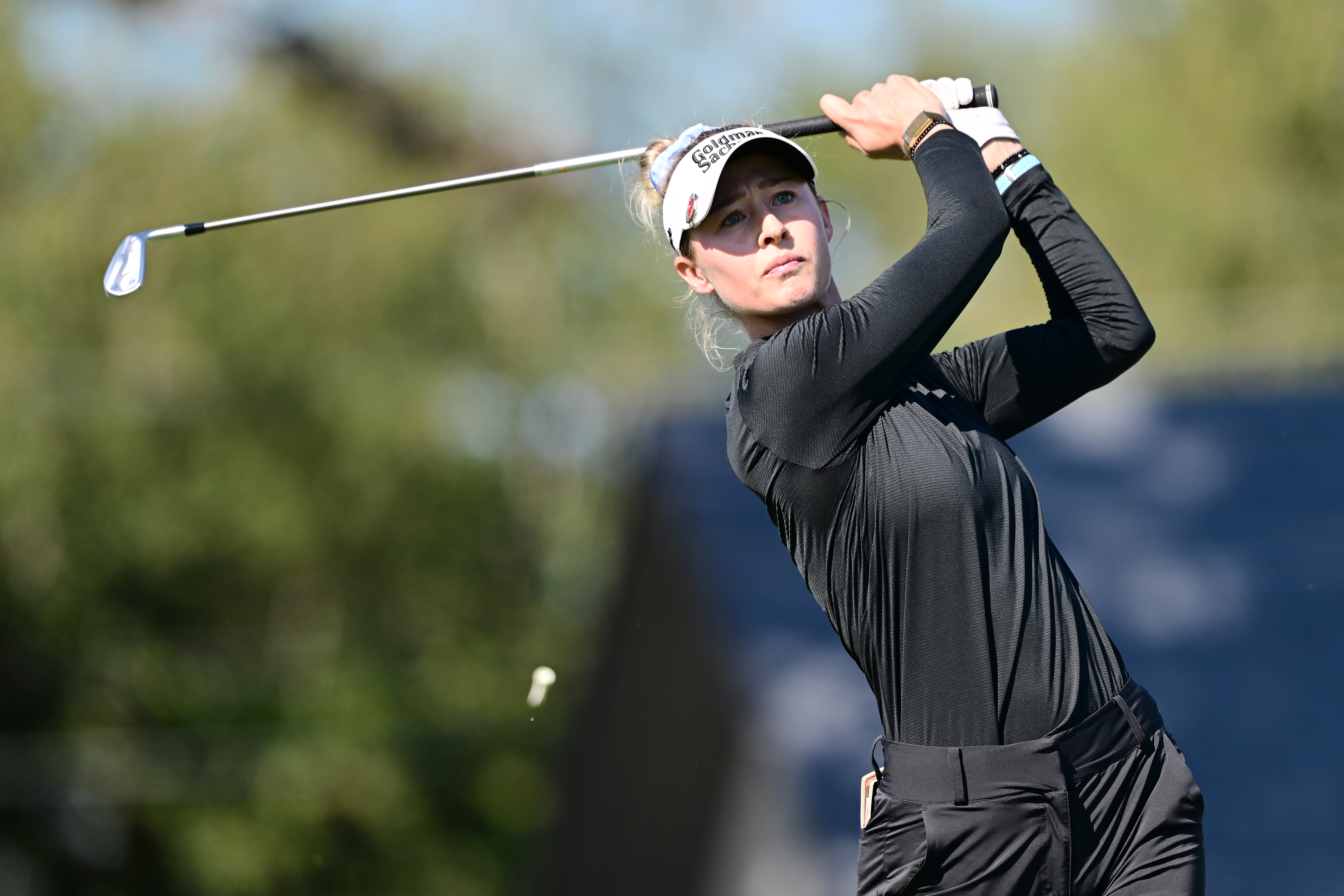 Nelly Korda hits an iron shot