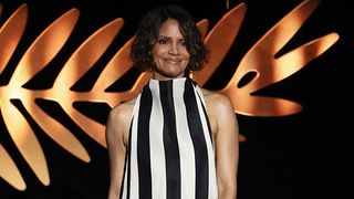 Halle Berry black and white dress