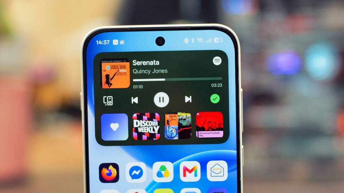 Oppo Reno 16 Pro smartphone in silver