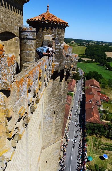 A lofty perspective on the Tour peloton during stage 15 to Pau.
