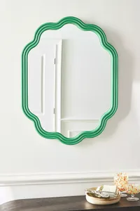 Anthropologie Clara Scalloped Wood Mirror