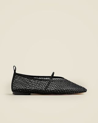 Quinn Mary Jane Ballet Flats in Crystal Mesh