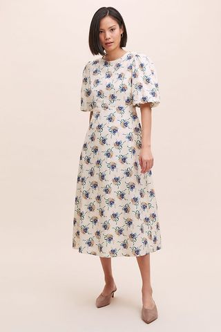 Annette Poplin Printed Midi Dress: was £140, now £38.50 | Anthropologie