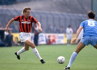 Angelo Colombo (left) in action for AC Milan in 1988/89.