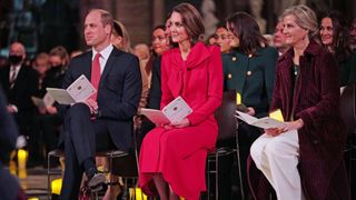 Prince William, Duke of Cambridge, Catherine, Duchess of Cambridge and Sophie, Countess of Wessex take part in 'Royal Carols - Together At Christmas', a Christmas carol concert