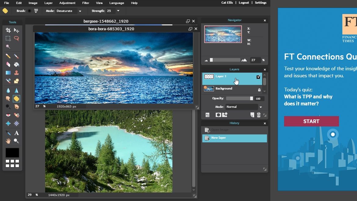 Pixlr Editor during our review