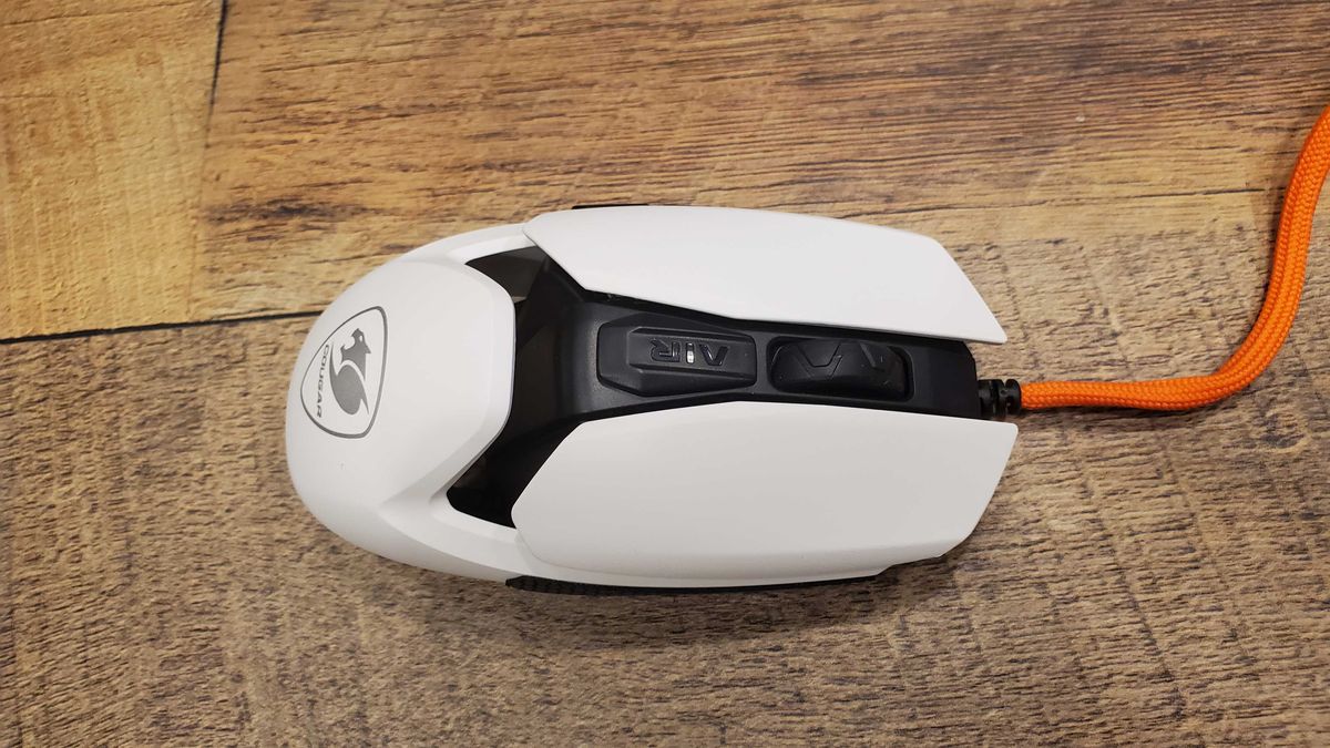 white gaming mouse top view