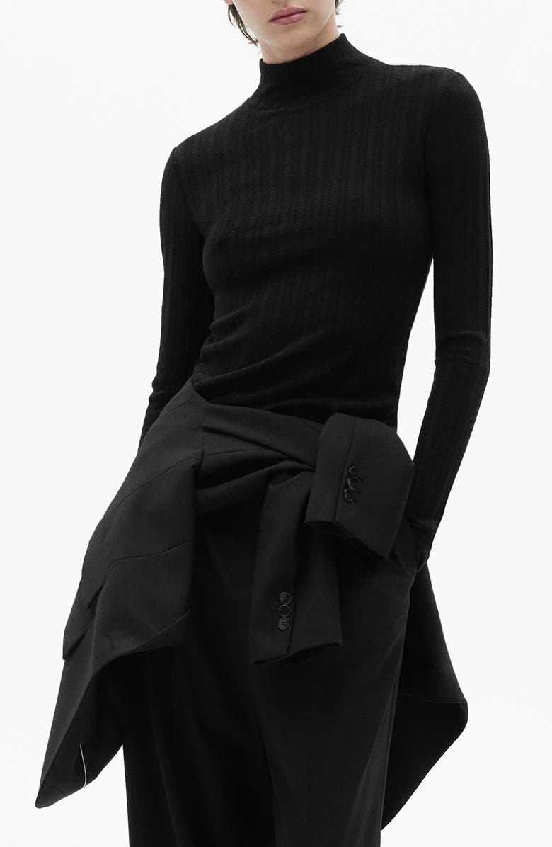 Mock Neck Long Sleeve Rib Top