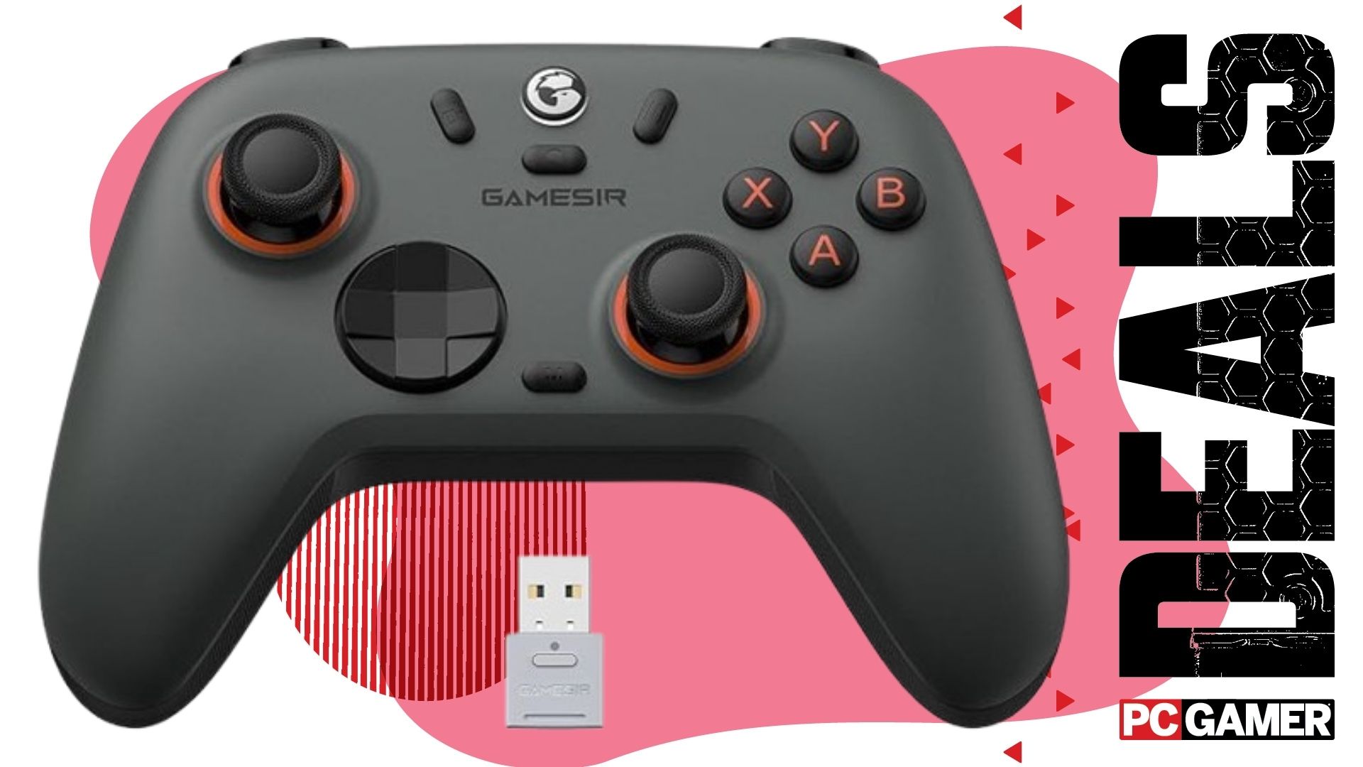 GameSir Nova Lite 2 gaming controller on a pink deals background