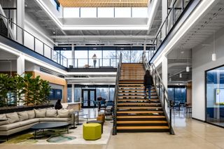 An employee-centered approach to collaboration technology
is at the heart of one software company’s new, state-of-the-art flagship facility.