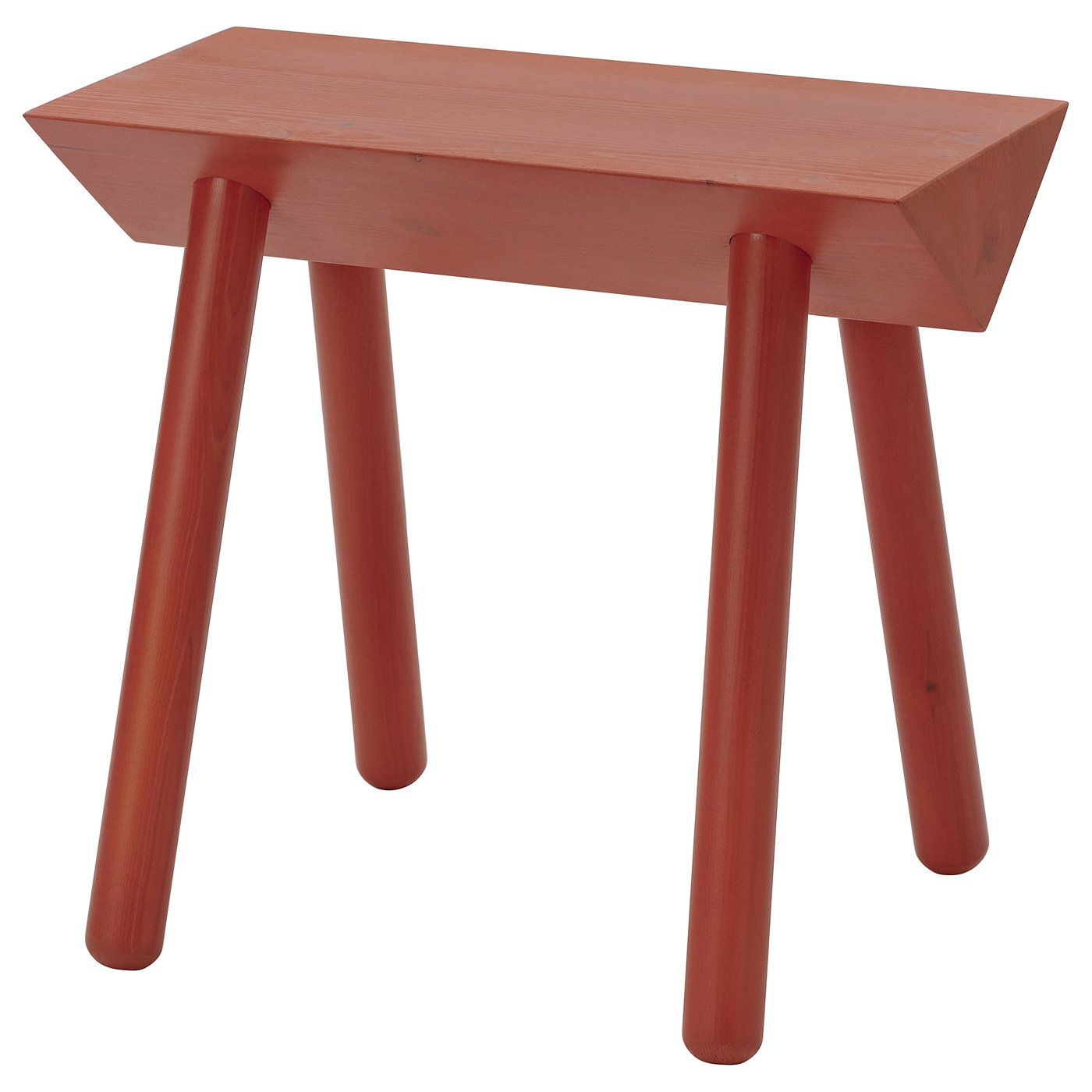 Ommj&amp;Auml;nge Stool - Orange-Red/stained