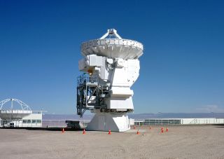 apan has provided the first of twelve 7-meter antennas to the Atacama Large Millimeter/submillimeter Array (ALMA) observatory in Chile. ALMA will have an array of fifty antennas with 12-meter diameter dishes. The 7-meter antenna is seen here at the ALMA O