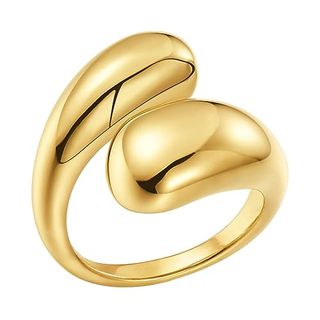 Goldringe Dicke Goldringe Goldtropfenringe für Frauen Verstellbare offene Goldringe Eheringe Goldfingerringe Angstringe Goldbandringe Minimalistischer Schmuck für Frauen und Männer