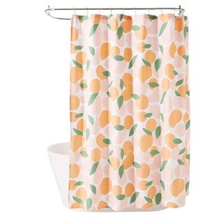 Citrus print shower curtain