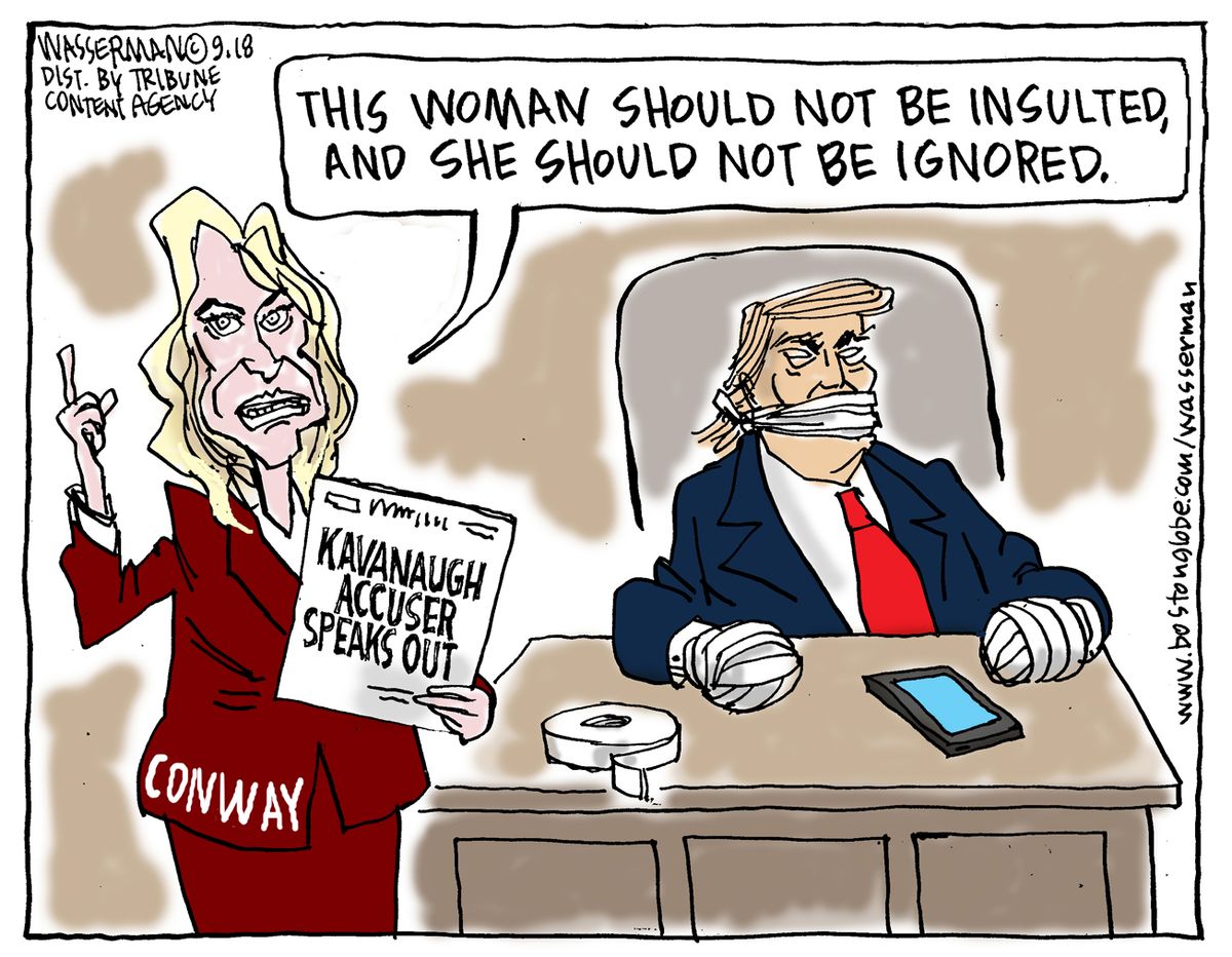 Political Cartoon Us Trump Kellyanne Conway Brett Kavanaugh Sexual Assault Allegation The Week 3692