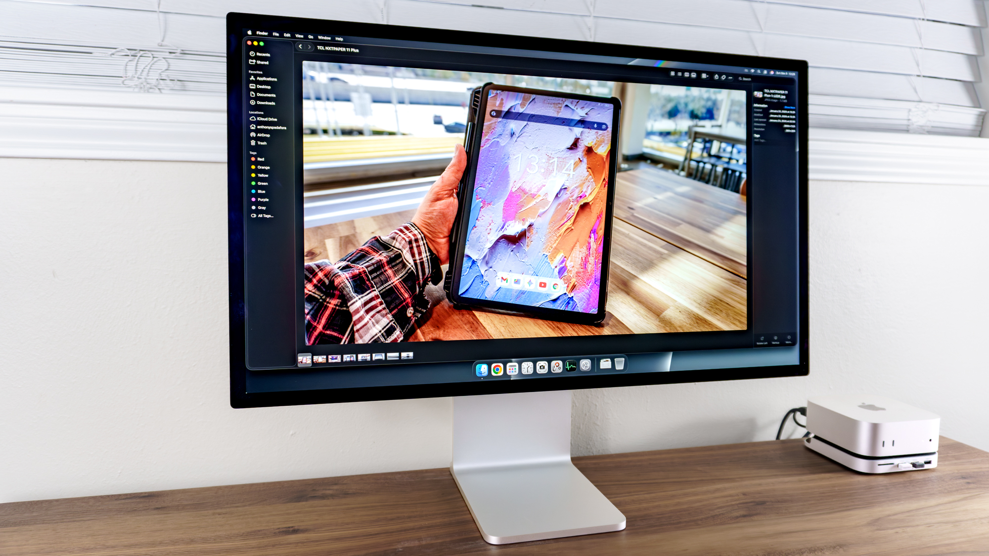 Looking at photos on the Apple Studio Display XDR