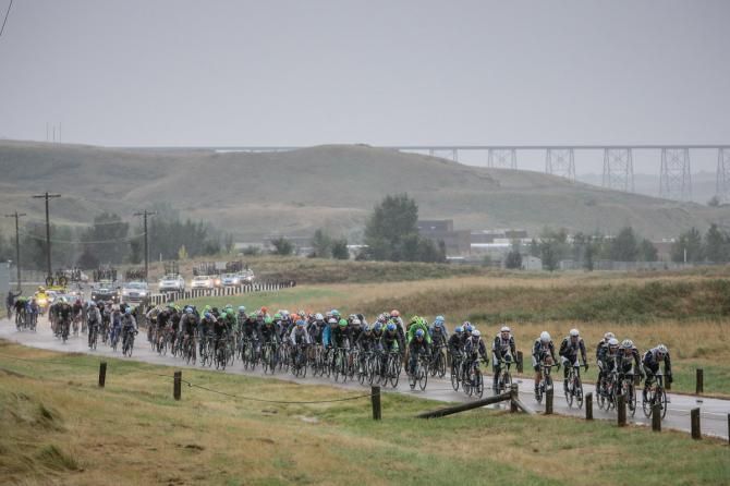 It was a long wet stage today in Lethbridge