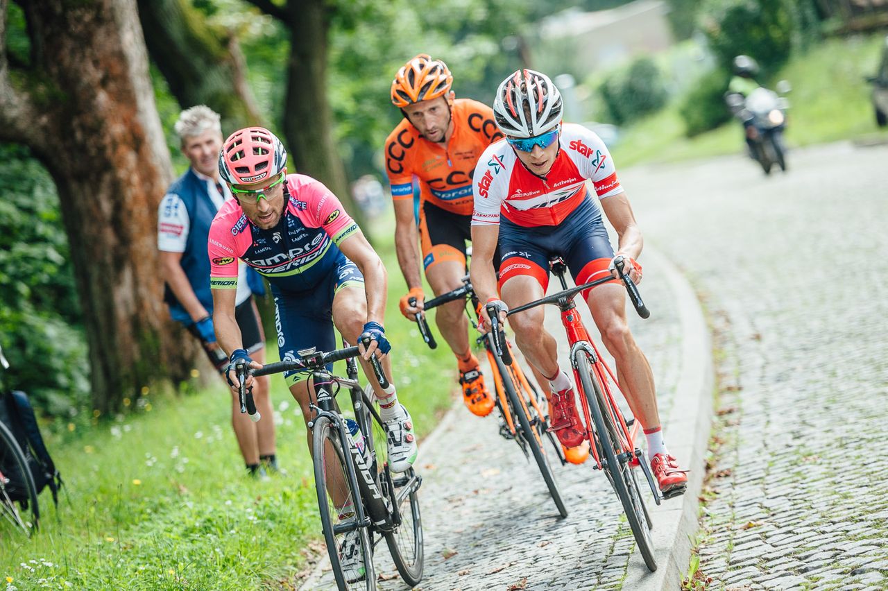 Diego Ulissi (Lampre - Merida), Karel Hnik (Verva ActiveJet) and Davide Rebellin (CCC Sprandi Polkowice)
