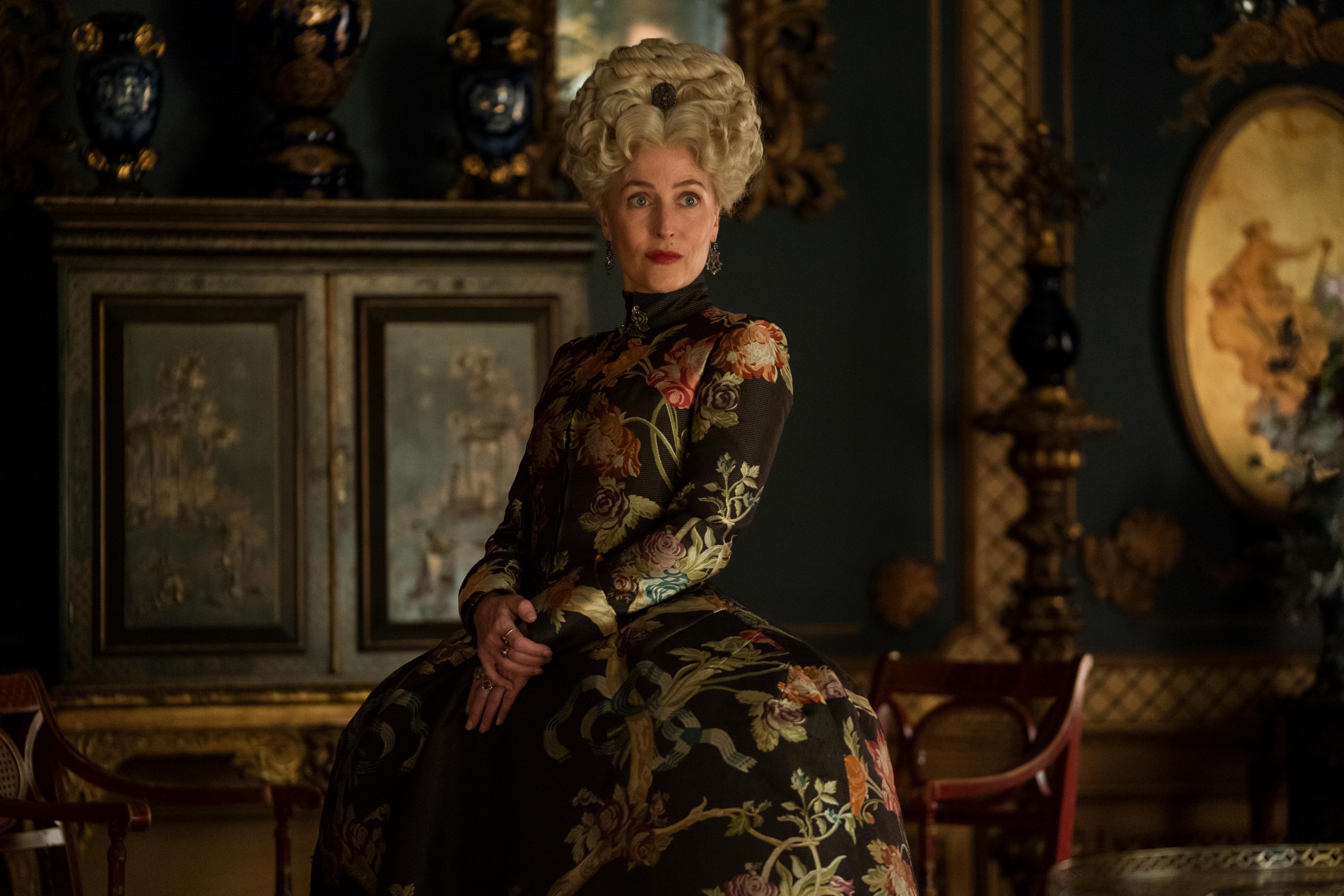 Gillian Anderson guest stars as Catherine’s mother.