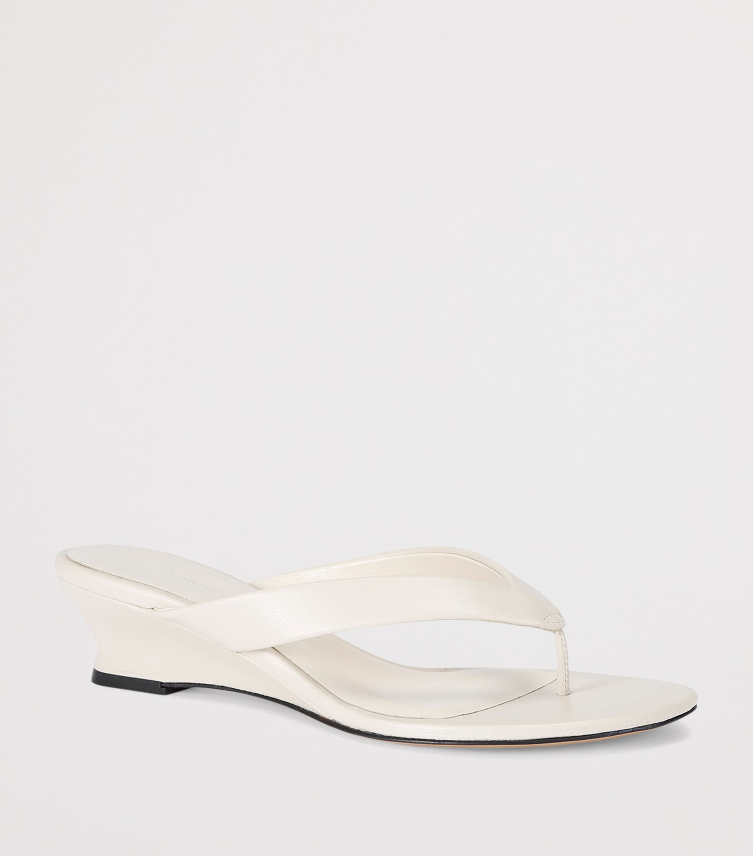 Leather Micro Wedge Sandals 40