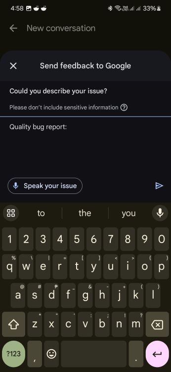 Gboard bug reporting shortcut