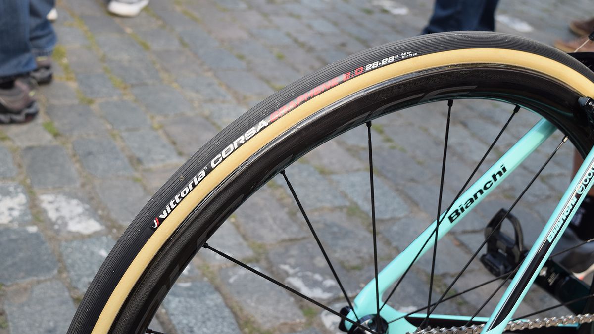 Tubular versions of the new Vittoria Graphene 2.0 tyres were used by Jumbo-Visma